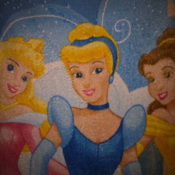 Disney Princess Fleece Blanket - Belle, Cinderella, Aurora ~60x50in - Picture 3 of 13